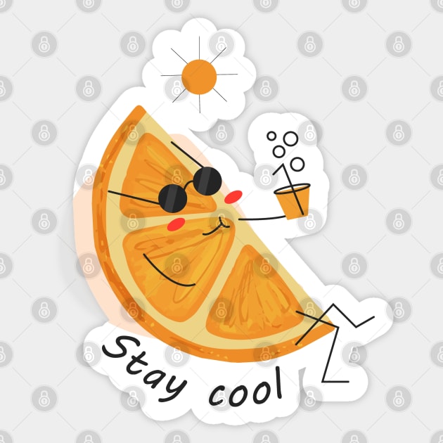 stay cool funny orange puns Sticker by zaiynabhw